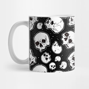 Skulls Attack, Skull Pattern, Halloween, Horror, Creepy Design Sticker Mug